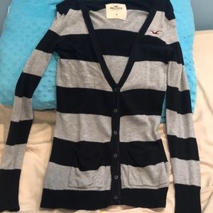 Buttoned Striped Cardigan